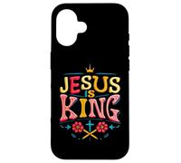 Jesus is King Christian Religious God Faith Bible Verse Case for iPhone 16