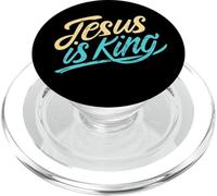 Jesus is King Christian Religious God Faith Bible Verse PopSockets PopGrip for MagSafe