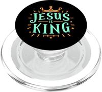 Jesus is King Christian Religious God Faith Bible Verse PopSockets PopGrip for MagSafe