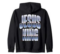 Jesus Is King Christian Retro Gradient Aesthetic Zip Hoodie