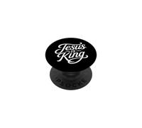 Jesus Is King Christian Script Faith Typography PopSockets Adhesive PopGrip