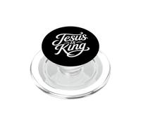 Jesus Is King Christian Script Faith Typography PopSockets PopGrip for MagSafe