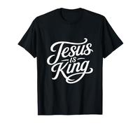 Jesus is King Christian Script Faith Typography T-Shirt
