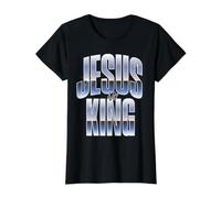 Jesus is King Christian Value Graphic T-Shirt, Women, Black, XS
