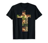 Jesus Is King Cross Christian Camo Camouflage Hunting God T-Shirt