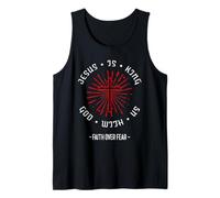 Jesus is King God with Us Faith Over Fear (Love Statement) Tank Top