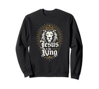 Jesus is King Lion of Judah Christian Faith Apparel Sweatshirt