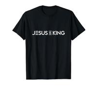 Jesus is King Modern Christian Faith Value Graphic T-Shirt, Men, Black, M