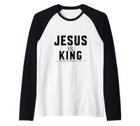 Jesus is King Revelation 17:14 Christian Faith Scripture Raglan Baseball Tee