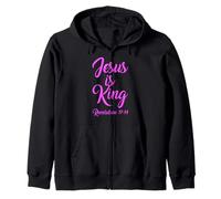 Jesus Is King Revelation 17:14 Scripture God Pink Bible Girl Zip Hoodie