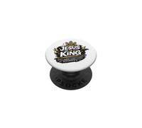 Jesus Is King Revelation 19:16 Christian Faith Crowned PopSockets Adhesive PopGrip