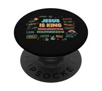 Jesus Is King Revelation 19:16 - Philippians 2:9-11 Bible PopSockets Adhesive PopGrip