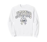 Jesus Is King Toile de Jouy Christian Coquette Bow Vintage Sweatshirt