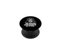 "Jesus Is King", Vintage Grunge Jesus Christ PopSockets Adhesive PopGrip
