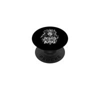 "Jesus Is King", Vintage Grunge Jesus Christ PopSockets Adhesive PopGrip