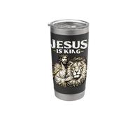 Jesus is King, Vintage Grunge Jesus Christ Stainless Steel Insulated Tumbler