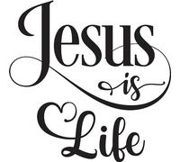 Jesus is Life Christian Religious Vinyl Decal Sticker for Car/Window/Wall (Gold)