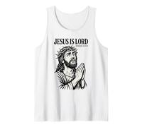 Jesus is Lord - Christ Face with Crown of Thorns Tank Top