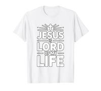 Jesus is Lord of My Life Value Graphic T-Shirt, Men, White, M