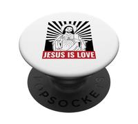 Jesus Is Love (Spiritual Christian Statement) PopSockets Adhesive PopGrip