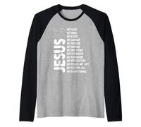 Jesus is My All My Everything My God My Lord My Savior Raglan Baseball Tee