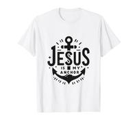 Jesus is My Anchor Faith Based Inspirational Value Graphic T-Shirt, Men, White, L