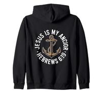Jesus Is My Ancior Hebrews 6:19 Anchor Faith Zip Hoodie