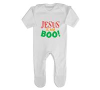Jesus is My Boo Halloween Statement Baby Romper Jumpsuit with feet, 0-3 Months, White