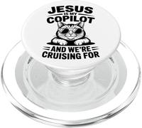 Jesus Is My Copilot And We're Cruising For Cats Biblical PopSockets PopGrip for MagSafe
