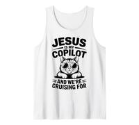 Jesus is My Copilot and We're Cruising for Cats Biblical Tank Top