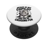Jesus Is My Copilot We're Cruising for Cats Biblical PopSockets Adhesive PopGrip