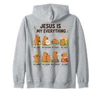 Jesus Is My Everything Capybara Christian Faith Zip Hoodie