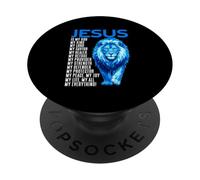 Jesus Is My God Lion of Judah Christian Faith Bible Verse PopSockets Adhesive PopGrip