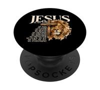 Jesus Is My God Lion of Judah Christian Faith Worship Bible PopSockets Adhesive PopGrip
