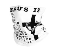 Jesus Is My God My King My Lord My Savior Black Men Women Snood Soft Bandana Multifunctional Neck Gaiter For Walking Sport Outdoor Running