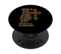 Jesus Is My God, My King, My Lord, My Savior, My Refuge PopSockets Adhesive PopGrip