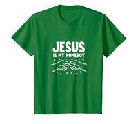 Jesus is My Homeboy Christian Men Faith Fist Bump T-Shirt, Kids, Kelly Green, 12 Years