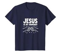 Jesus is My Homeboy Christian Men Faith Fist Bump T-Shirt, Kids, Navy, 2 Years