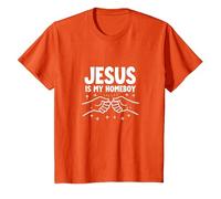 Jesus is My Homeboy Christian Men Faith Fist Bump T-Shirt, Kids, Orange, 12 Years