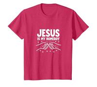 Jesus is My Homeboy Christian Men Faith Fist Bump T-Shirt, Kids, Red Heather, 4 Years