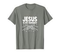 Jesus is My Homeboy Christian Men Faith Fist Bump T-Shirt, Men, Olive Heather, XL