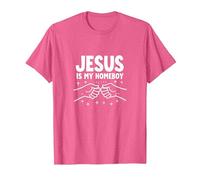 Jesus is My Homeboy Christian Men Faith Fist Bump T-Shirt, Men, Pink Heather, M