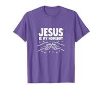 Jesus is My Homeboy Christian Men Faith Fist Bump T-Shirt, Men, Purple Heather, M