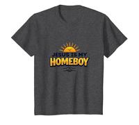 Jesus is My Homeboy Inspirational Christian Graphic, Jesus T-Shirt, Kids, Dark Heather Grey, 3 Years