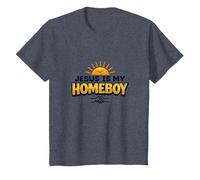 Jesus is My Homeboy Inspirational Christian Graphic, Jesus T-Shirt, Kids, Heather Blue, 4 Years
