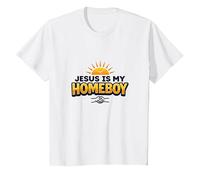 Jesus is My Homeboy Inspirational Christian Graphic, Jesus T-Shirt, Kids, White, 4 Years