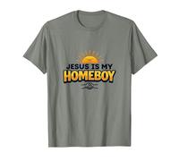 Jesus is My Homeboy Inspirational Christian Graphic, Jesus T-Shirt, Men, Olive Heather, L