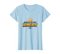 Jesus is My Homeboy Inspirational Christian Graphic, Jesus T-Shirt, Women, Baby Blue, M