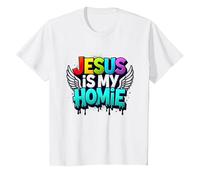 Jesus is My Homie: Vibrant Rainbow Wings Faith Statement T-Shirt, Kids, White, 2 Years