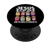 Jesus Is My Jam And I'm Here To Spread It Funny Pun Faith PopSockets Adhesive PopGrip